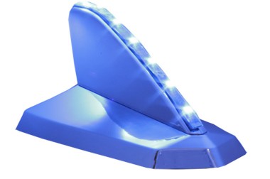 Antena Decorativa Tubarão Cromada Iluminada – com fita de led Azul