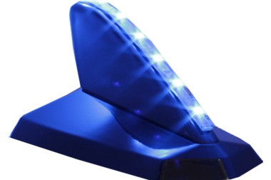 Antena Decorativa Tubarão Preto Cadilac Iluminada – com fita de led Azul